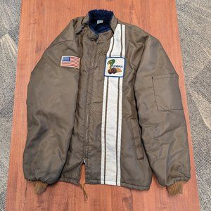 Vintage Cobra Racing Jacket with blue sherpa like lining